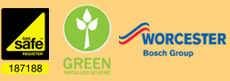 Logos - Worcester Bosch, Gas Safe and Green Installer
